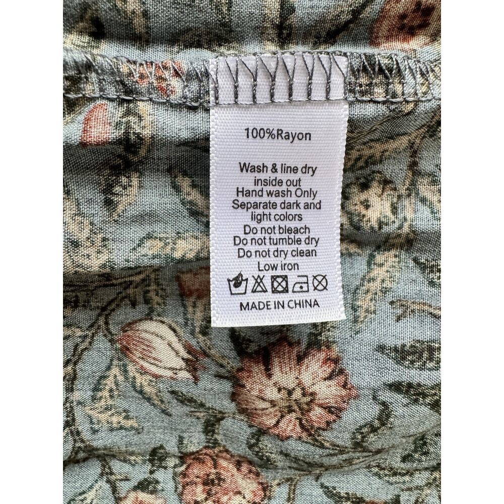NWT Joyfolie Mia Joy Cala Maxi Skirt Teal Vine Print Size Small - Picture 8 of 8